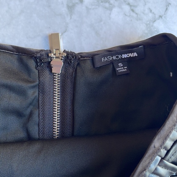 FASHION NOVA | Caged faux leather studded mini skirt - Picture 4 of 9